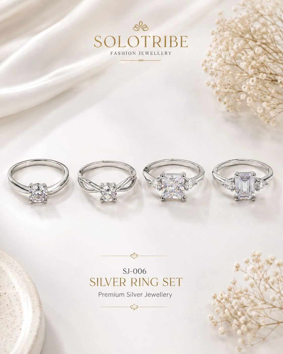 Silver jewellery selection